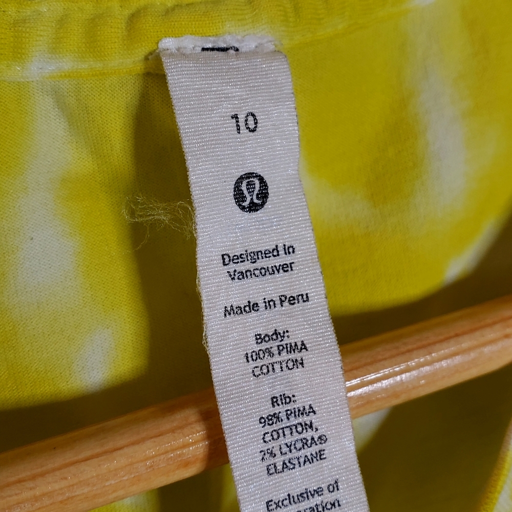 Lululemon All Yours Bright Neon Green/yellow cropped athletic top Size 10 - Picture 2 of 10